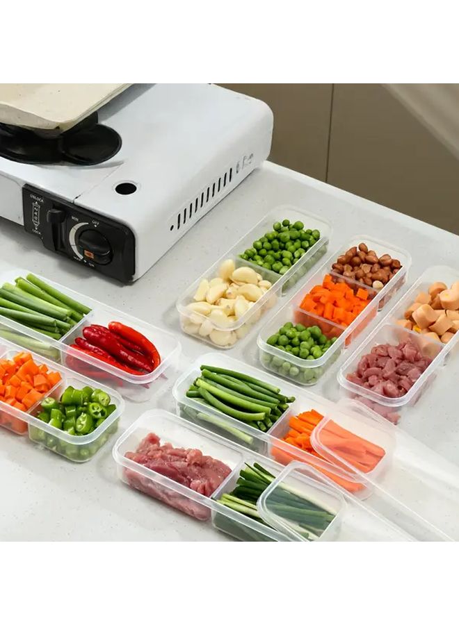 Transparent 3 Grids Food Storage Container Reusable Refrigerator Organizer - Image 1